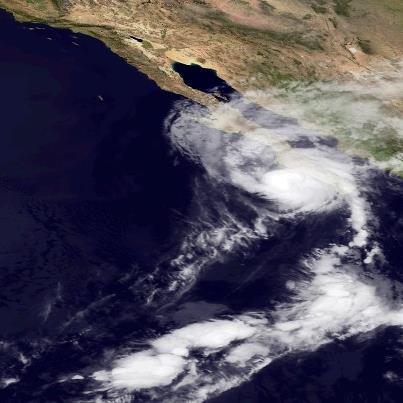 Photo: Hurricane Paul is aiming toward the Baja California in a hurry, moving toward the north-northeast at 20 mph. A Hurricane Warning has been issued by the government of Mexico for the east coast of the Baja Peninsula from San Evaristo to Mulege, and continues on the west coast of the Peninsular from Santa Fe to Punta Abreojos. Preparations to protect life and property in the warning area should be rushed to completion. Hurricane conditions will begin there in just a few hours.
Maximum sustained winds are 105 mph - a Category Two hurricane on the Saffir-Simpson Hurricane Wind Scale.  No significant change in strength is expected before landfall this afternoon.
Get the very latest on this hurricane, including warnings, graphics, and expected impacts, on the NOAA NHC website at www.hurricanes.gov