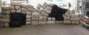CBP Laredo West Border Patrol agents discovered this hidden load of narcotics concealed in wooden crates totalling112 bundles of a substance that tested positive as marijuana with an estimated street value of $2,486,960.
