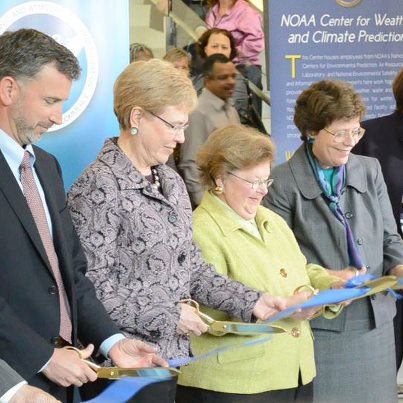 Photo: NOAA Administrator Dr. Lubchenco, Sen. Mikulski and others were on hand to cut the ribbon today at the NOAA Center for Weather and Climate Prediction in College Park, Md. The new building houses the nation’s experts who provide the United States with the best ocean and atmospheric forecasts, including outlooks for the four seasons and hurricanes. Read more...

http://1.usa.gov/R6TBhl