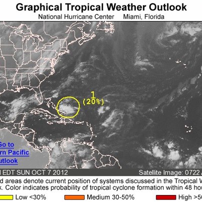 Photo: NHC is monitoring a weak low pressure system located this morning over the Atlantic Ocean about 100 miles east of the Turks and Caicos Islands. Some slow development is possible during the next few days before upper-level winds become unfavorable. There is a low chance of it becoming a tropical cyclone during the next 48 hours as it moves toward the west or west-northwest.
Regardless of any development, the disturbance could produce heavy rainfall across portions of the Turks and Caicos Islands, as well as the southeastern and central Bahamas, during the next couple of days.
Get the latest on the tropics anytime by visiting the NOAA NHC website at www.hurricanes.gov