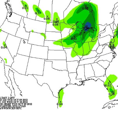 Photo: Scattered Showers Expected Tuesday Across Upper Midwest, Great Lakes

The same weather pattern that has dominated much of the country over the past several days remains in place and will bring a chance of showers on Tuesday along a cold front extending across the Great Lakes and Upper Midwest. Meanwhile, temperatures will remain below normal across much of the eastern two-thirds of the nation. Details...

http://go.usa.gov/RRX

The graphic below shows the 24-hour precipitation forecast through 8 AM EDT Wednesday