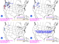 Day 1 probability of snow greater than or equal to 4, 8, and 12 inches and freezing rain greater 
            than or equal to .25 inch