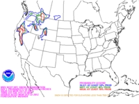 Probability of snowfall greater than or equal to 4 inches