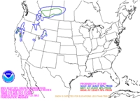 Probability of snowfall greater than or equal to 4 inches