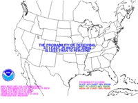 Day 3 probability of freezing rain greater than or equal to .25 inch.