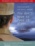 Thumbnail of mental health outreach poster: Concerned about your mental health? You don't have to face it alone.