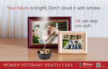 Thumbnail of smoking cessation outreach poster: Your future is bright, don't cloud it with smoke.