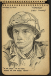 Sketch showing portrait of soldier in France.