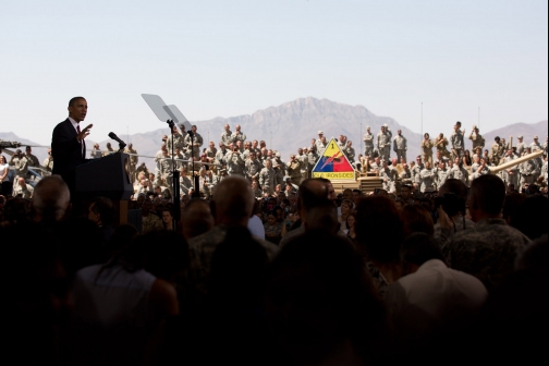 President Obama Delivers Remarks To The Troops