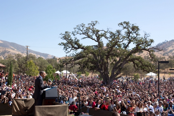 President Barack Obama at the dedication ceremony for the Cesar E. Chavez National Monument Oct 8, 2012