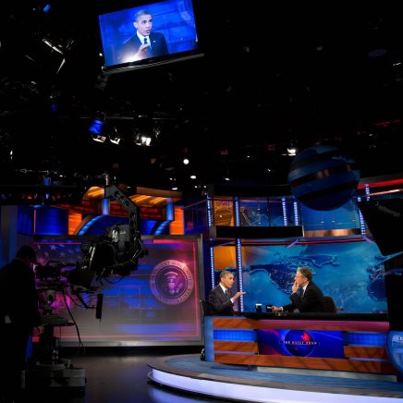 Photo: Photo of the day: President Barack Obama is interviewed by Jon Stewart during a taping of “The Daily Show with Jon Stewart” at the Comedy Central Studios in New York, N.Y., Oct. 18, 2012. (Official White House Photo by Pete Souza)

More pics at http://wh.gov/photos