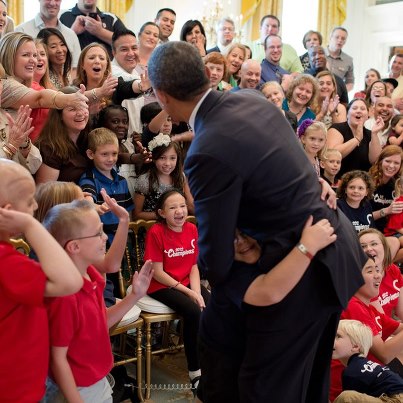 Photo: President Barack Obama greets participants after posing for a group photo with Children’s Miracle Network Champions in the East Room of the White House, Sept. 19, 2012. (Official White House Photo by Pete Souza)