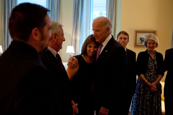 Vice President Biden with Ann Burke at the Naval Observatory