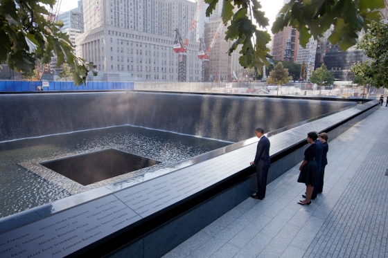 President Barack Obama Pauses At The North Memorial Pool