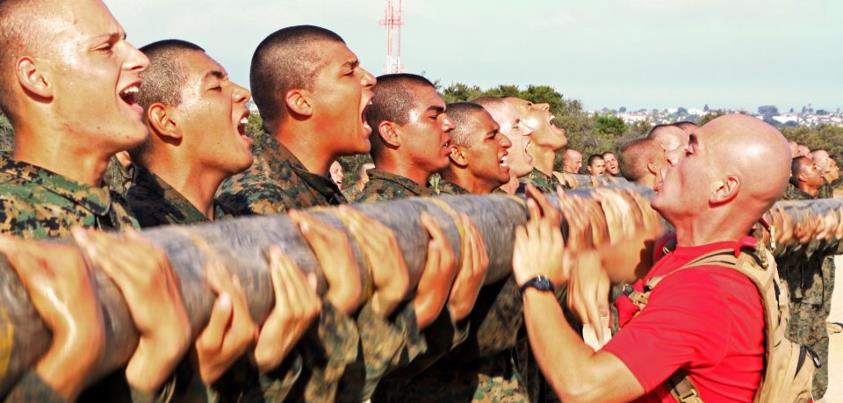 Photo: Did you have to do log drills at recruit training? 

Learn how Marine Corps Recruit Depot San Diego focused on teamwork via log drills here: http://bit.ly/Ri8sEx