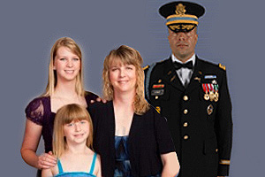 image of military family