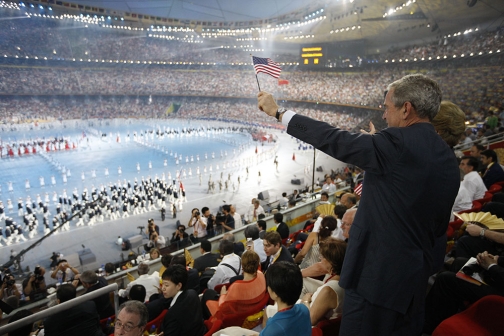 President George W. Bush and First Lady Laura Bush at the Beijing 2008 Summer Olympics