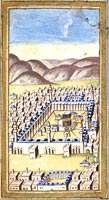 Right Panel - 1718 manuscript of Muhammad ibn Sulayman al-Jazuli's (Morocco, d. 1465) Dalail al-khayrat (Signs of blessing)