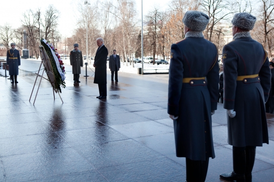 Vice President Joe Biden observes a moment of silence during a wreath   laying ceremony at the Tomb of the Unknown