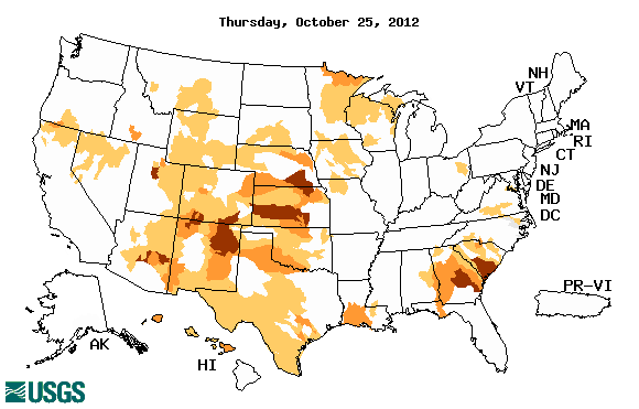 Current drought or low streamflow conditions for the nation.