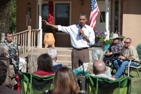 President Barack Obama Holds a Discussion on the Economy with Area Families in Albuquerque, New Mexico