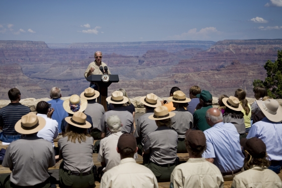 Vice President Joe Biden Discusses the Recovery Act on the South Rim of the Grand Canyon