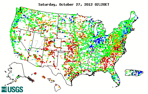 Current streamflow conditions for the nation.