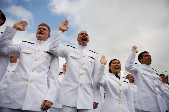 Naval Academy Graduates Take the Oath of Office 