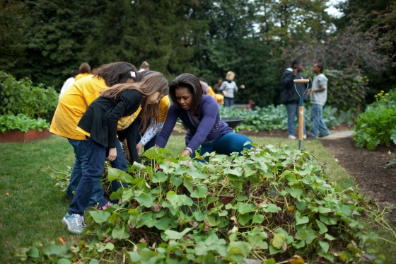 First Lady at the Kitchen Garden Fall Harvest