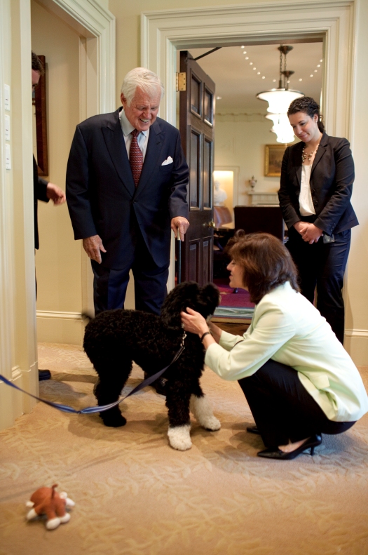 Senator and Mrs. Kennedy with Bo