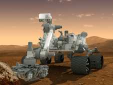 This artist's concept features NASA's Mars Science Laboratory Curiosity rover