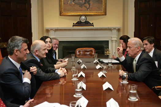 Vice President Joe Biden with President Fatmir Sejdiu of Kosovo