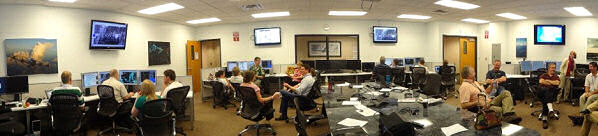 Figure 1. A panoramic view  of the Aviation Weather Testbed (AWT) during the 2012 Summer Exeriment.
