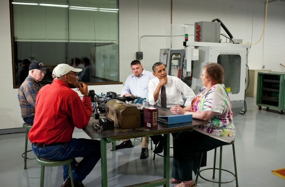 President Barack Obama Participates in a Roundtable with Unemployed Workers 