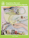 Cover of EPA's Fall 2008 Regulatory Plan and Semiannual Agenda. Picture of a hand holding a seedling. From this plant grows a clean environment with walkable cities, mountain vistas, clean air, and more. This cover was the result of an art contest for children K -12 who are children or grandchildren of EPA employees. The theme was Caring for the Earth begins with me