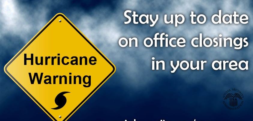 Photo: As Hurricane Sandy approaches the East Coast, we encourage you to visit our emergency page to stay up to date on any potential office closings in the area.  www.socialsecurity.gov/emergency