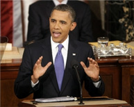 Photo of President Obama speaking at the 2012 State of the Union