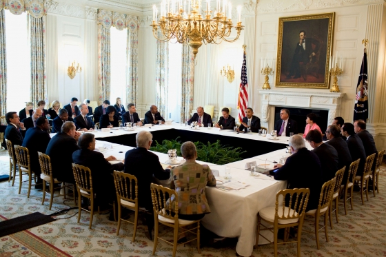 President Obama Holds a Meeting on Infrastructure