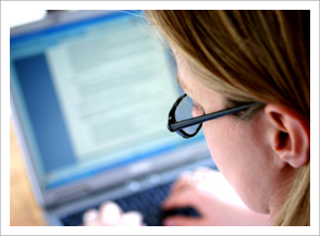 Woman at a computer