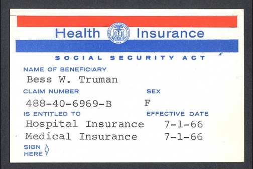 Medicare card number 488-40-6969B given to Bess W. Truman