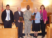 Captain Chaplain Raziel Amar, Father Andrew Sioleti, Chief of Chaplains, VANYHHS, Lieutenant Colonel Daniel Harris, Battalion Commander of the HHC of the 369 Sustainment Brigade, Sister Maureen Mitchell, Education and Martina Parauda, Director, VANYHHS