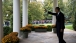 President Obama Waves From The Colonnade