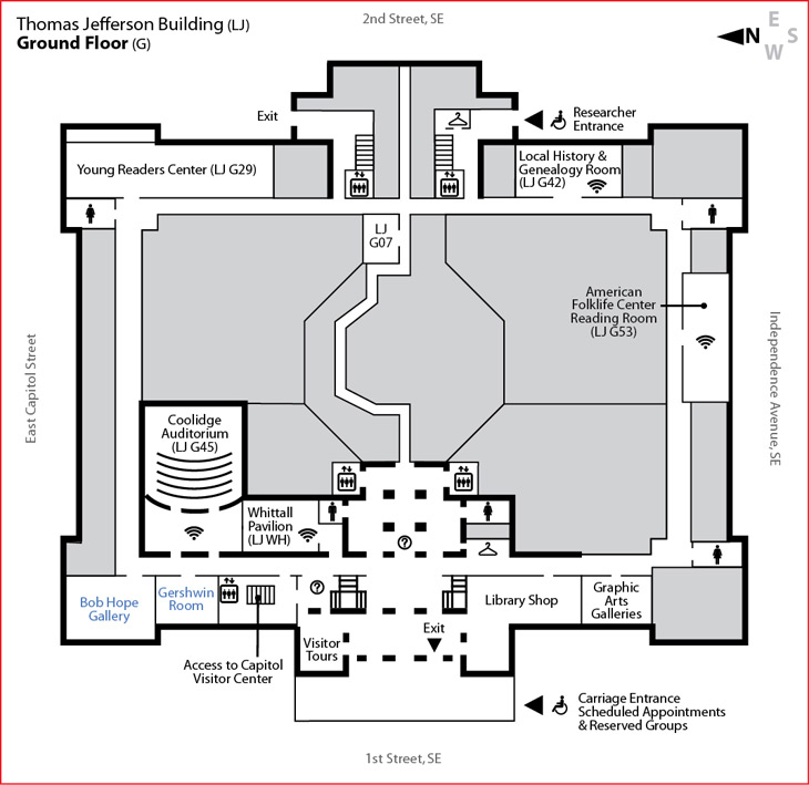 Map of Ground Floor, Thomas Jefferson Building