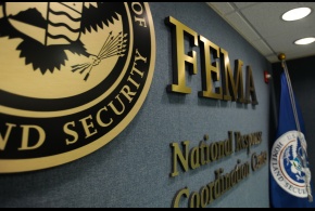 FEMA Seal on the wall in the National Response Coordination Center