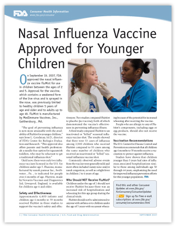 Nasal Influenza Vaccine Approved for Younger Children - (JPG)