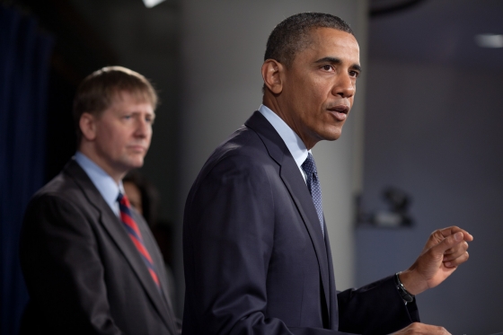 President Obama with Richard Cordray (20120106)