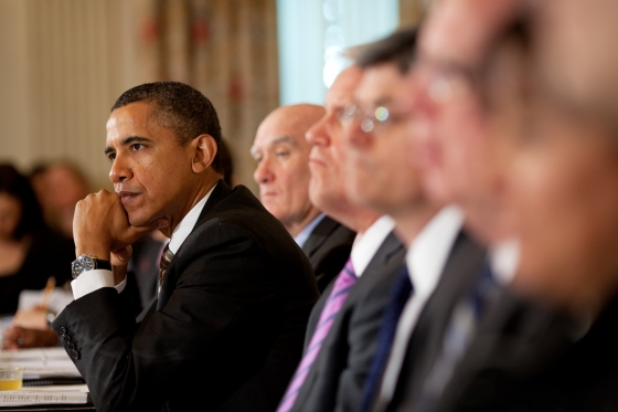 President Barack Obama meets with the Council on Jobs and Competitiveness 