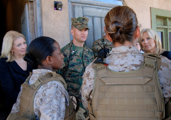 Dr. Biden meets with Female Engagement Team members at Camp Pendelton