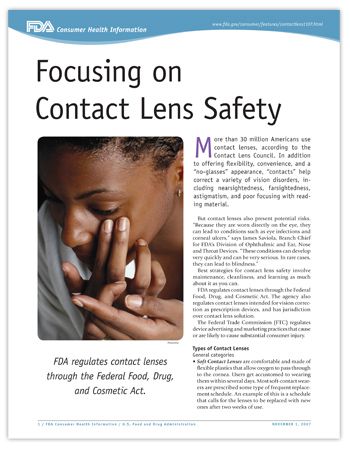 first page of the PDF version of this article, including woman putting a contact lens in her eye