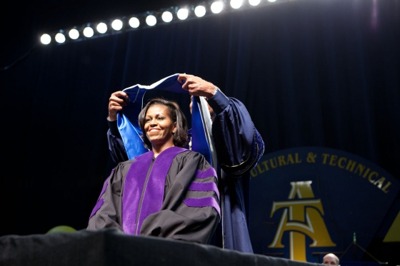 First Lady Michele Obama at the North Carolina Agriculture & Technology Commencement Ceremony 